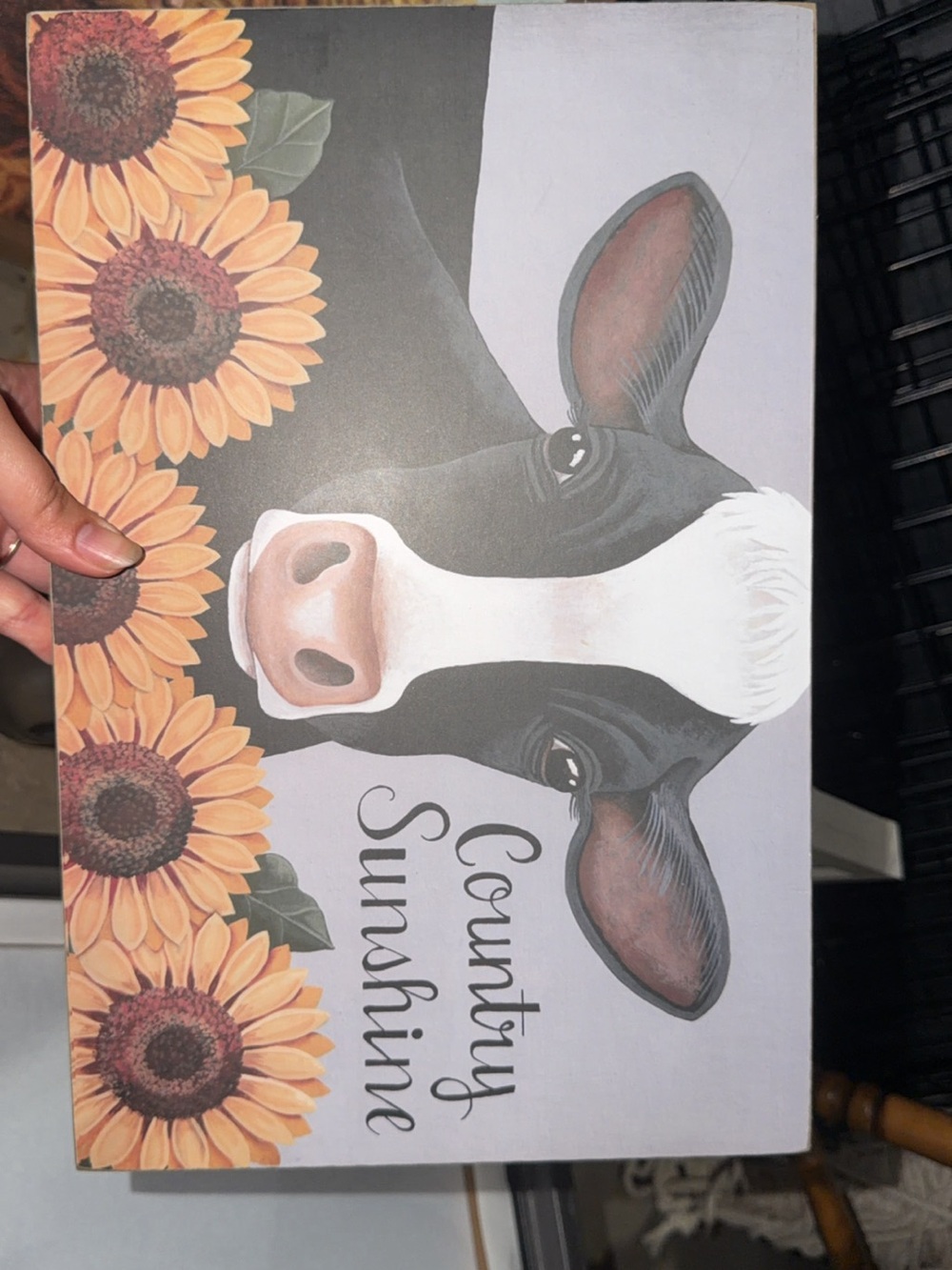 Country Sunshine Cow Wall Art - Sunflower Accent